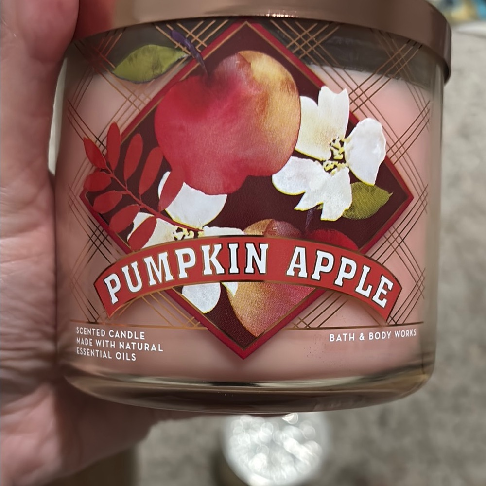 Bath & Body Works Red and Brown 3-Wick Candle